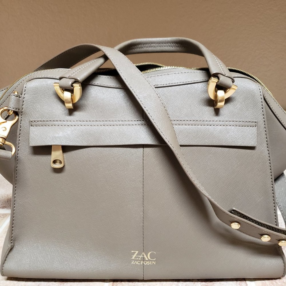 Zac Posen Eartha Luxury Satchel Bag, Taupe - Picture 8 of 15